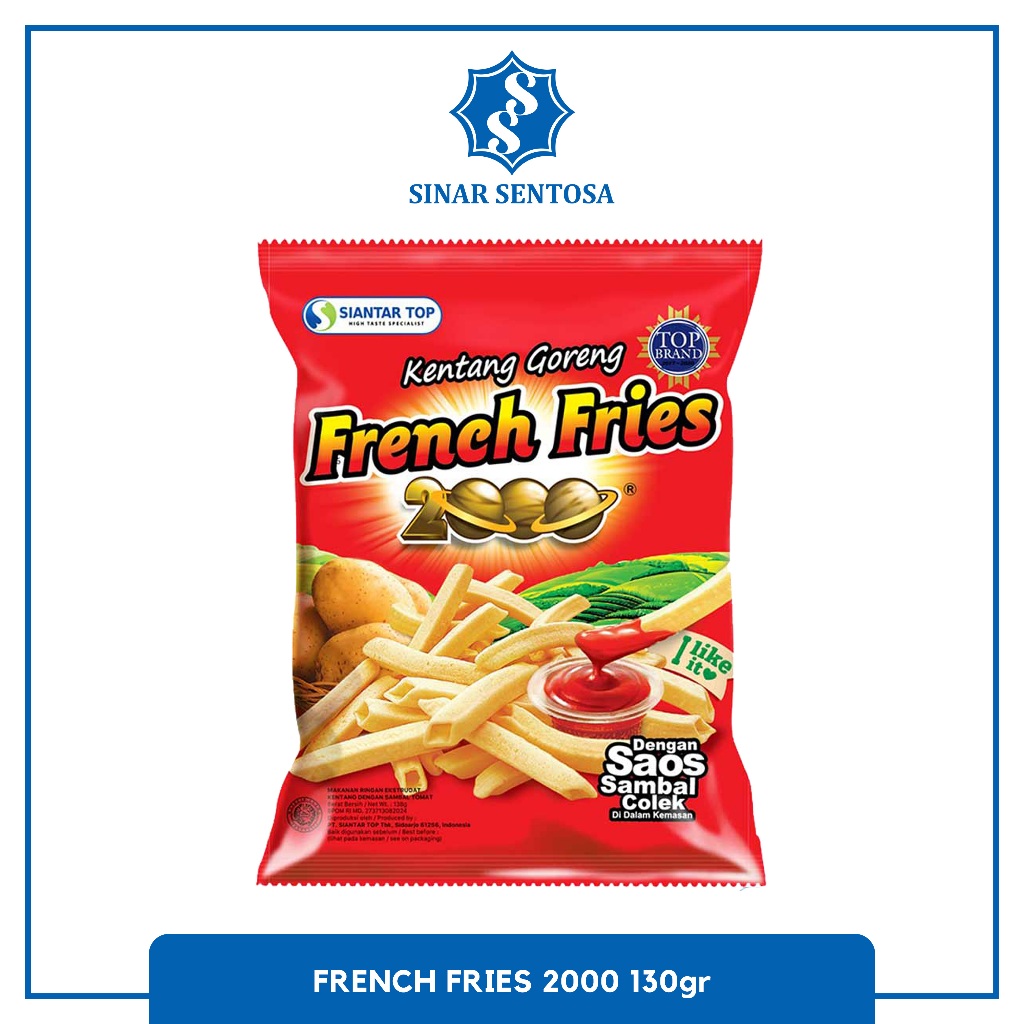 

French Fries 2000 Kentang Goreng Snack 130gr + Saus Sambal Original Gurih Renyah