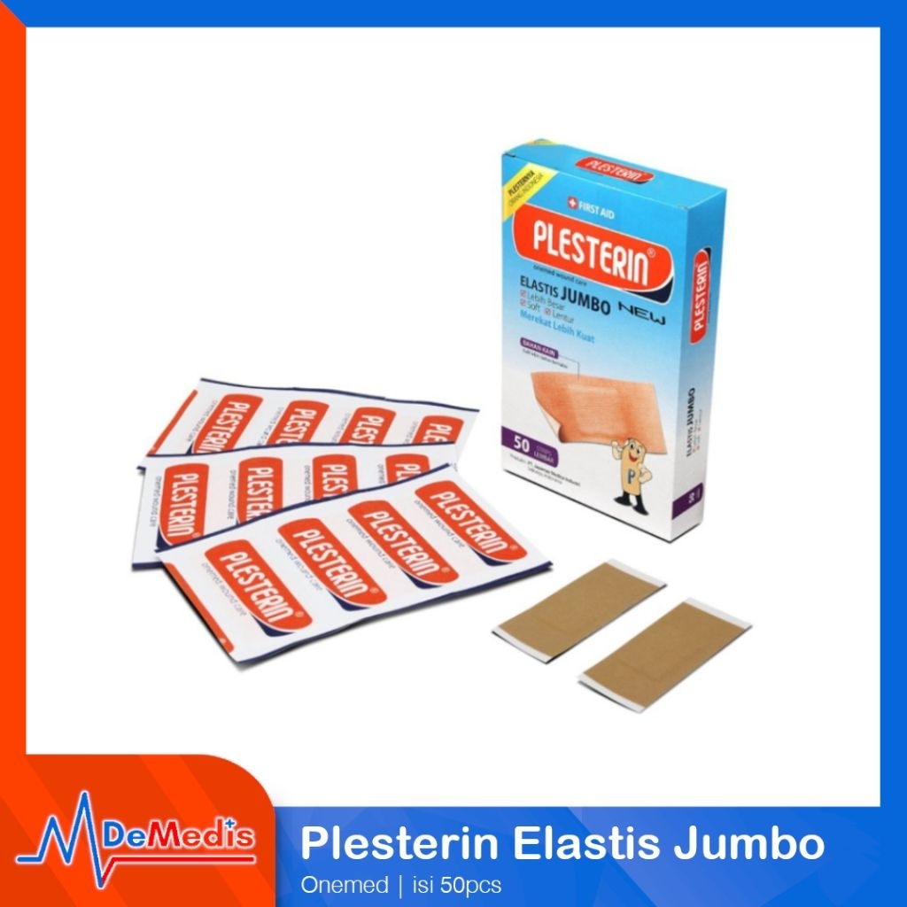 Plesterin Elastis Jumbo Plester Luka Coklat Sejenis Hansaplast Box isi 50 Pcs