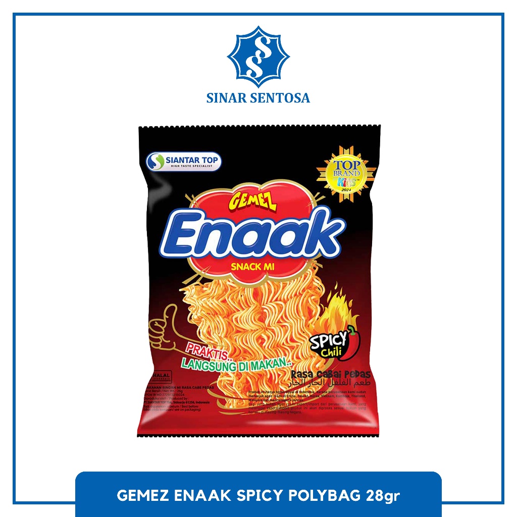 

Gemez Enaak Spicy Snack Mie Rasa Cabai Pedas 28gr – Cemilan Mie Kering