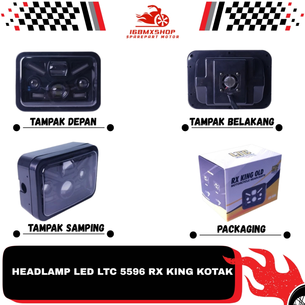 Headlamp Lampu Depan LED LTC RX King Kotak 5596