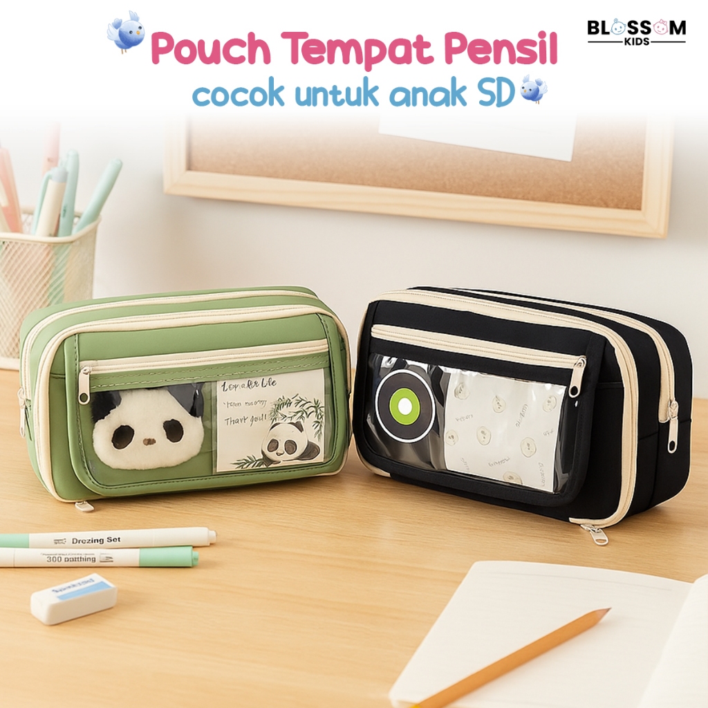 

Pouch Tempat Pensil Sekolah TK SD SMP Simpel dan Lucu Waterproof BLOSSOM KIDS