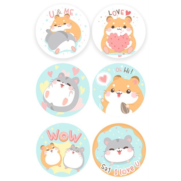 

50pcs Cute Hamster Seal Sticker Stiker Online Shop Packaging Segel Packing Lucu