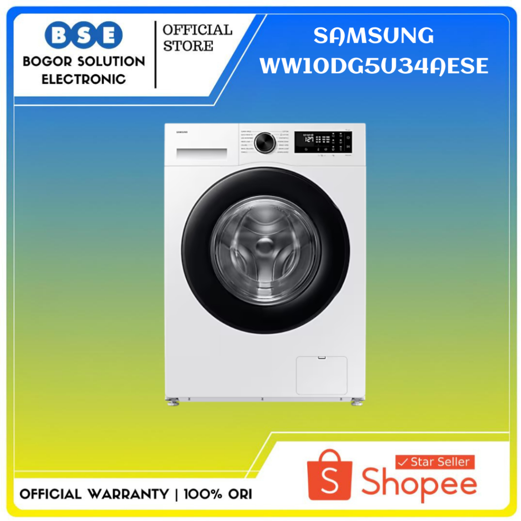 MESIN CUCI SAMSUNG WW10DG5U34AESE Mesin Cuci Front Loading BESPOKE AI 10KG - WHITE | Ecobubble