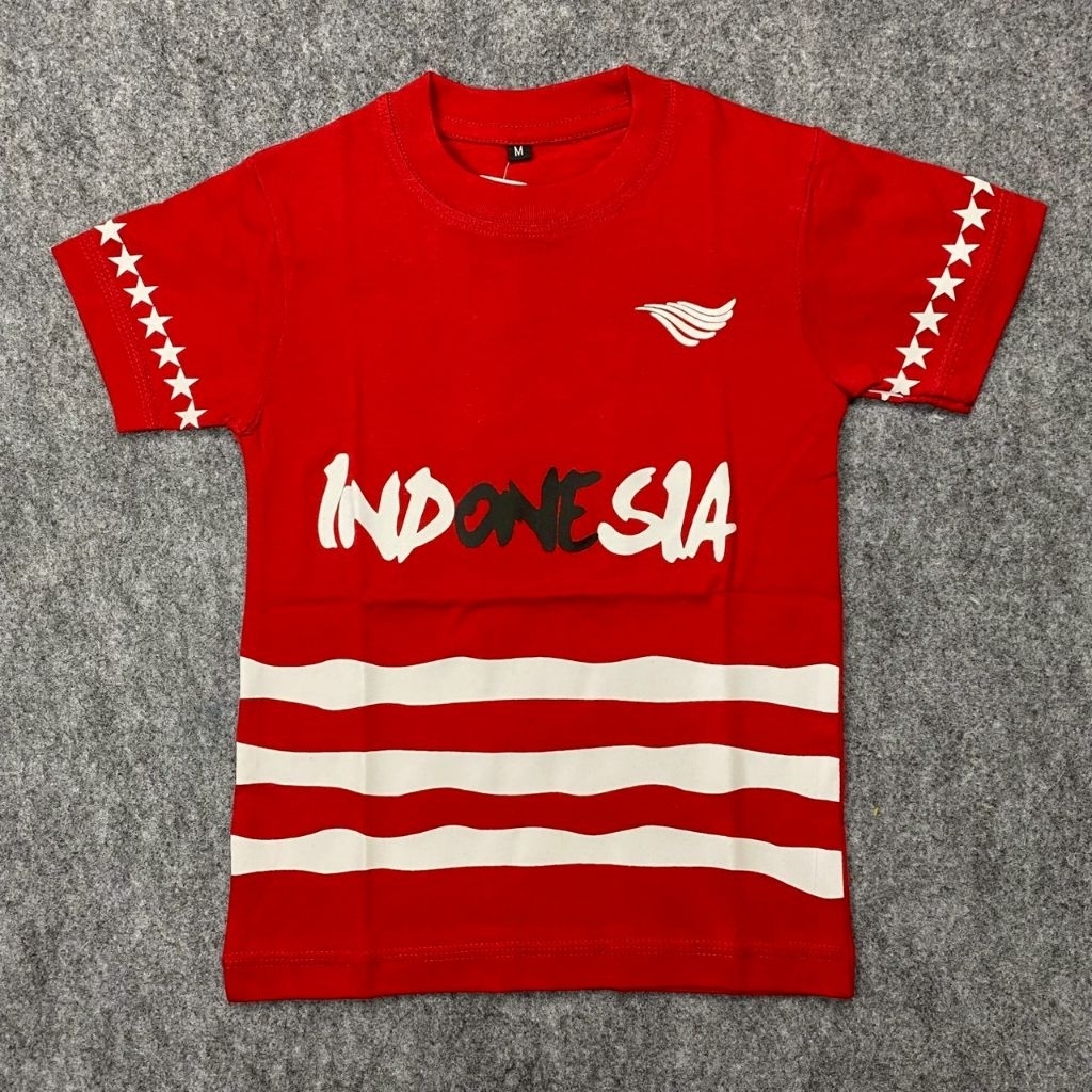 Baju Kaos Anak Laki-laki / Perempuan Motif Indonesia Merah Putih