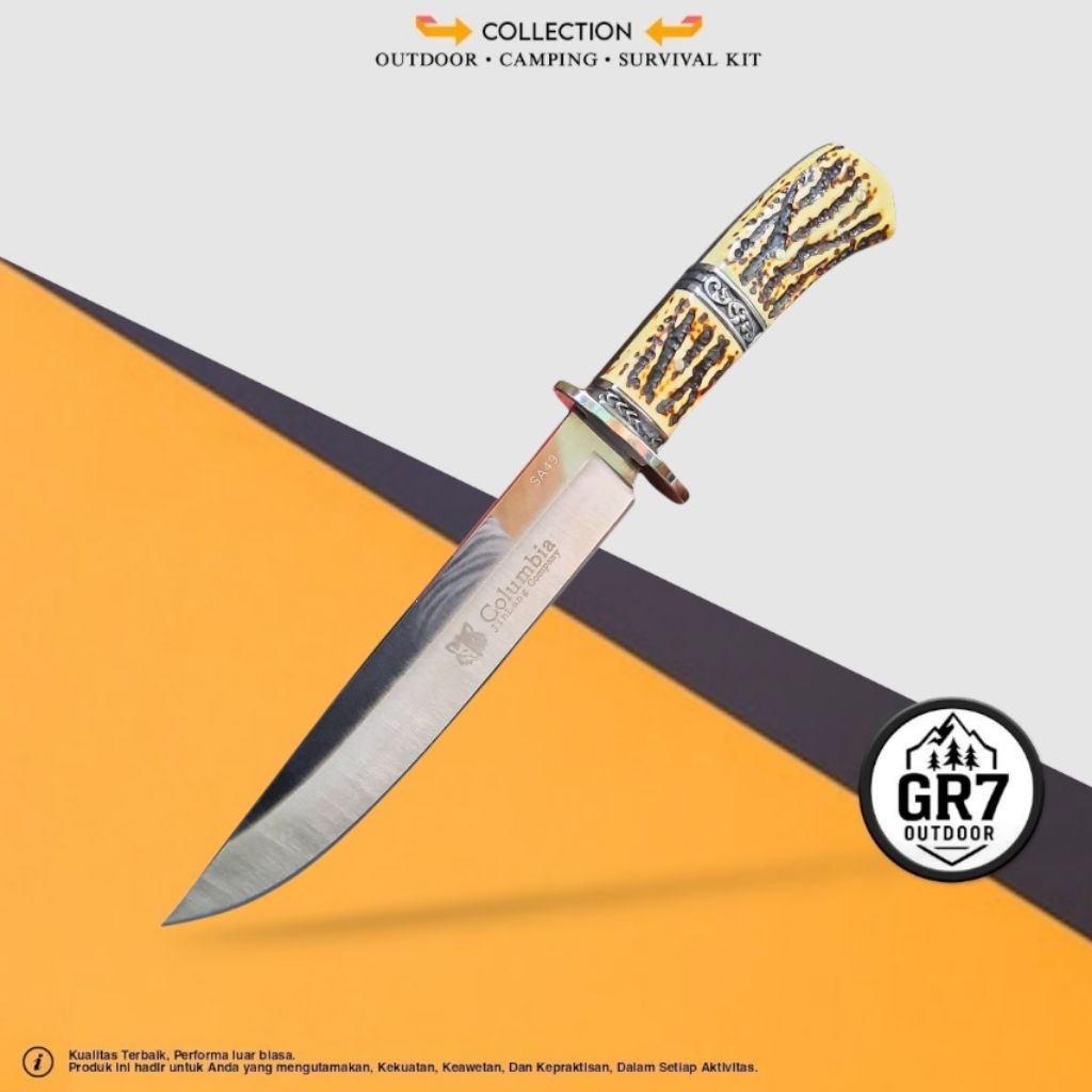 Pisau Survival Tactical Columbia SA49 + Sarung / Pisau Taktis / Survival Kit