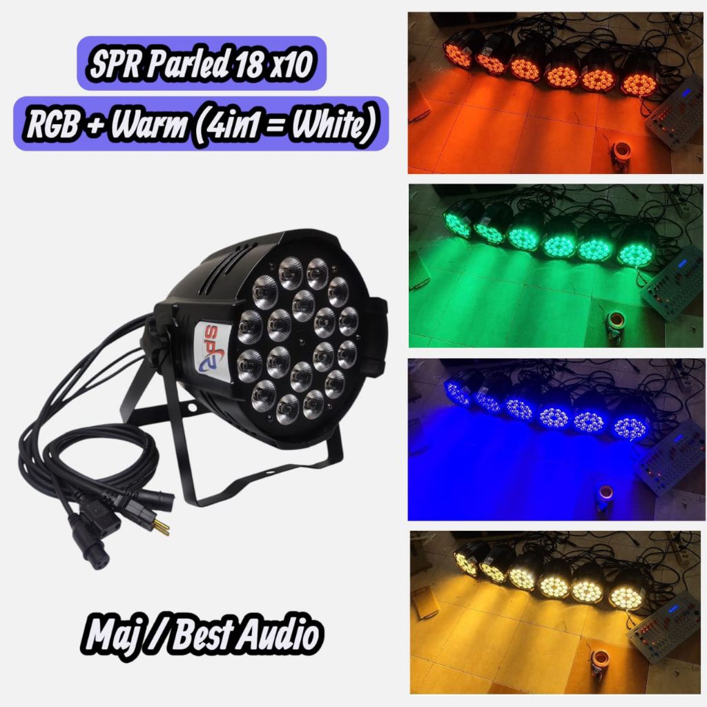 Par led SPR 18 x 10W  RGB+Warm ( 4 in 1 ( warn ) Led Par Lighting 4 Kabel