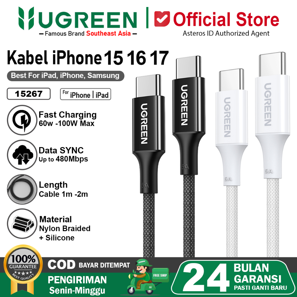UGREEN Kabel iPhone 15 16 17 Pro Max PD Type C Fast Charging