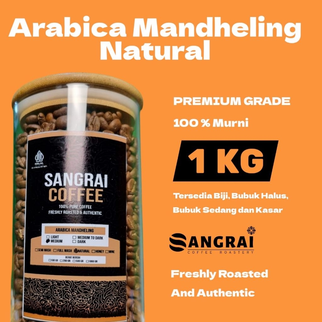 

Kopi Arabika Natural Mnadheling Sangrai Medium Roast Murni Tanpa Campuran