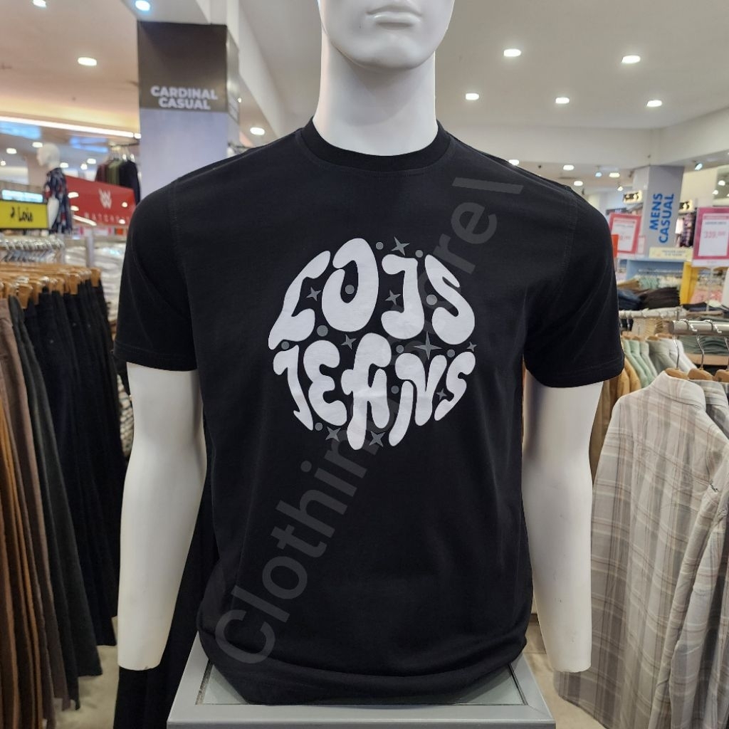 LOIS ORIGINAL kaos pria lengan pendek hitam KSL2412