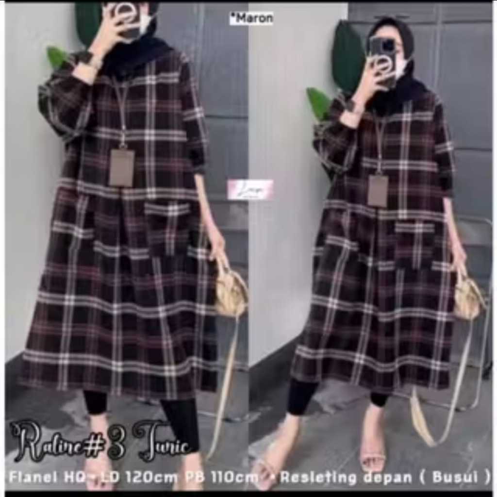 ((PROMO)) LONG TUNIK , TUNIK KOTAK MODIS WANITA , TUNIK KOTAK MIDI DRESS , BAJU ATASAN WANITA TERBAR