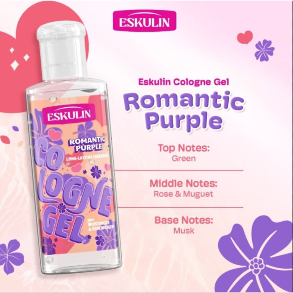 ESKULIN, MINYAK WANGI, ESKULIN GEL, ESKULIN COLOGNE GEL, ESKULIN ROMANTIC PURPLE, MINYAK WANGI.