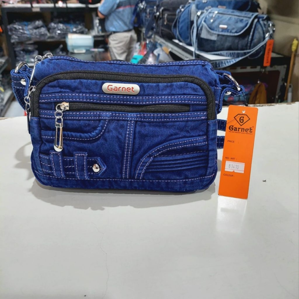 Tas selempang wanita bahan jeans denim UK kecil