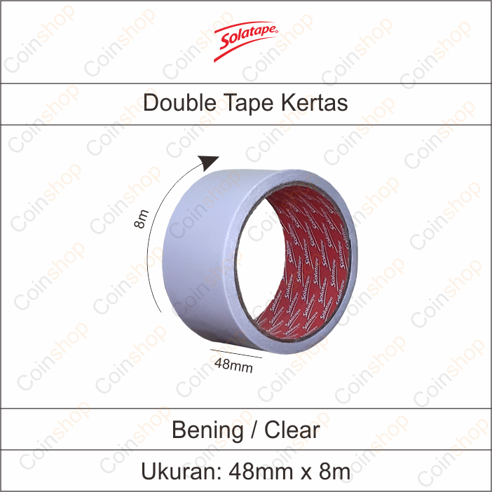 

Solatape Double Tape Kertas 2 inch 48mm x 8m Per Roll