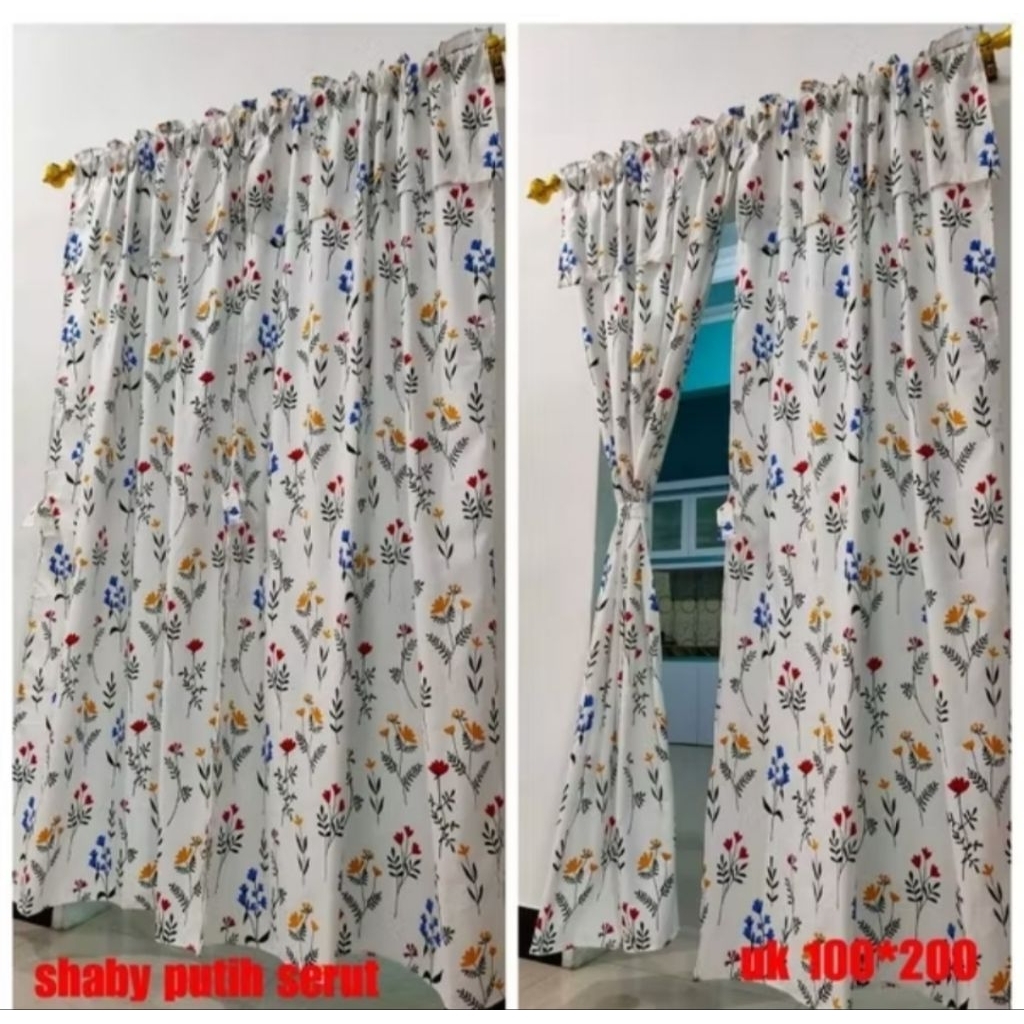 Gorden Pintu/Gorden Jendela model Serut Poni uk. 100 x 150 dan 100 x 200