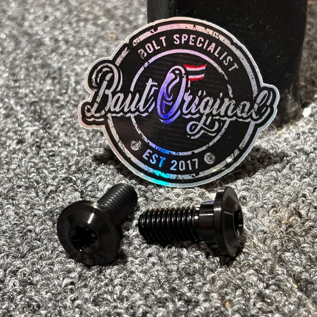 [1 BUAH] baut disk disc cakram titanium black hitam  piringan probolt drat 12 knob bushing knop bos 