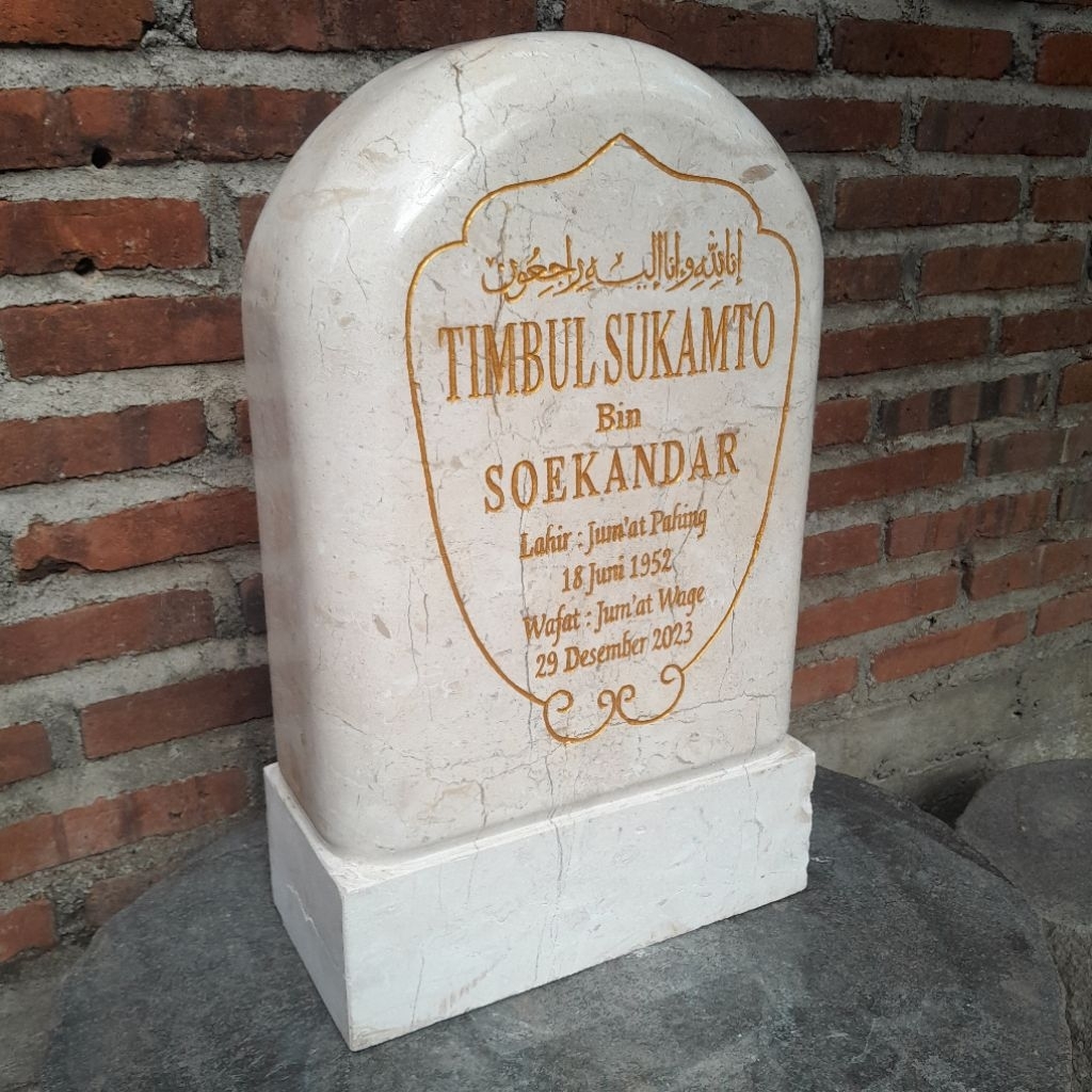 nisan makam batu marmer/papan nama makam