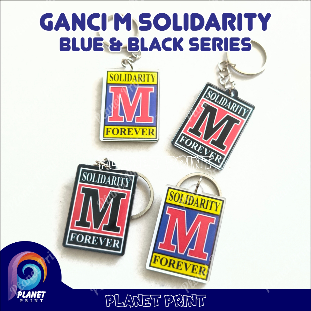 (BLUE) Gantungan Kunci Akrilik Solidarity M Solver GANTUNGAN KUNCI ACRILYC SOLIDARITY M FOREVER Gant