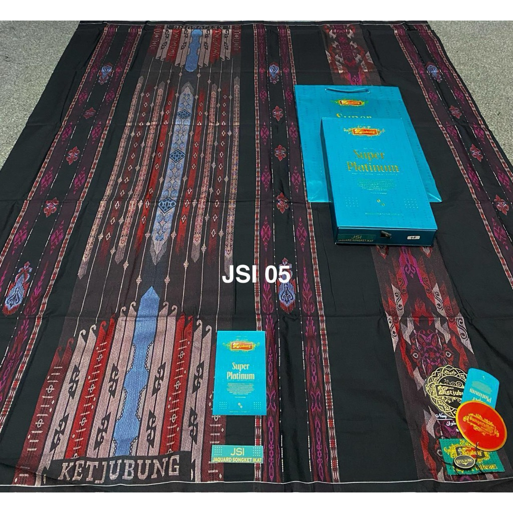 Sarung Ketjubung Super Platinum jsi Gold ori|kecubung songket jacquart