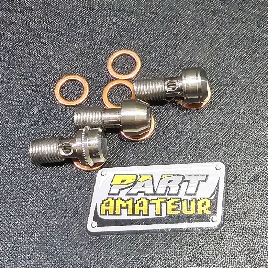 Baut naple selang rem baut banjo selang rem baut selang rem stainless baut L stenlis selang rem