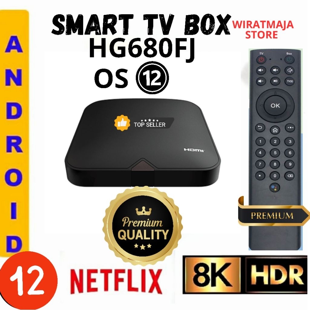 SMARTBOX HG680FJ ANDROID 12 VOICE REMOTE SUPPORT NETFLIX/4K ULTRA HD ( UNLOCK & ROOT)