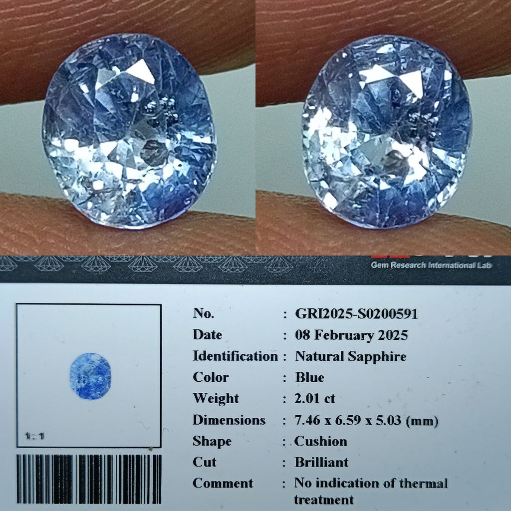 NATURAL BLUE SAPPHIRE NO HEATED MEMO GRI