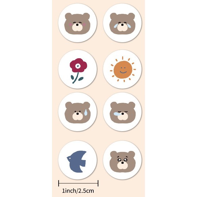 

50pcs Cute Brown Bear Seal Sticker Stiker Seal Lucu Online Shop Packaging Packing Kardus Box Sticker Terimakasih