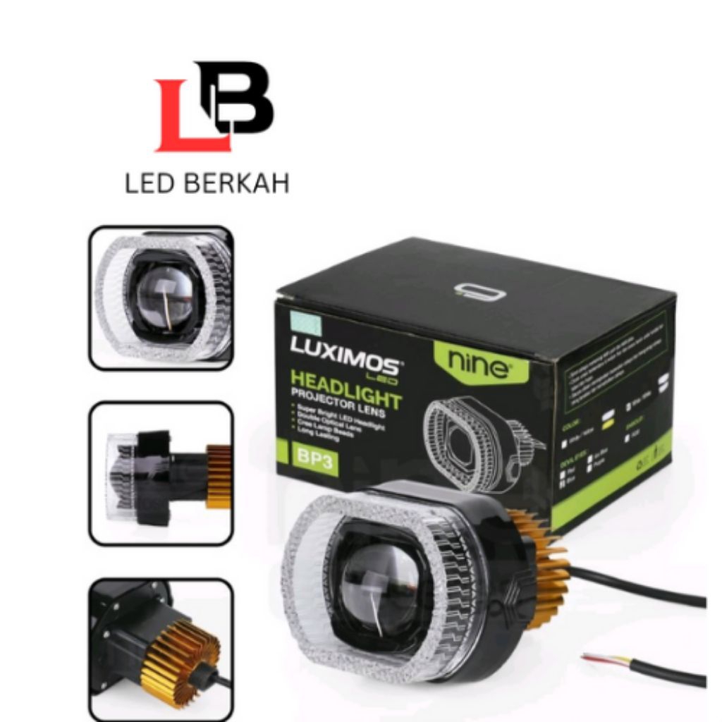 PROJECTOR LENSA MATRIX 3INCH DEVIL SHOURD RGB NINE LUXIMOS BP3 40 WATT PLUS