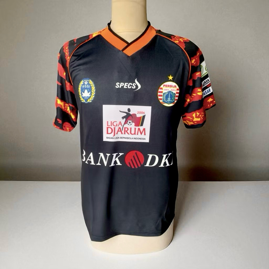 Jersey Retro Persija Black away 2006 Classic Vintage Blockcore