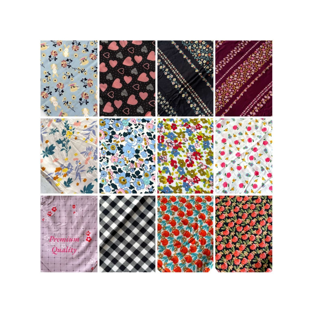 Kain Katun Rayon Viscose Grade A Premium (Harga 0.5M)