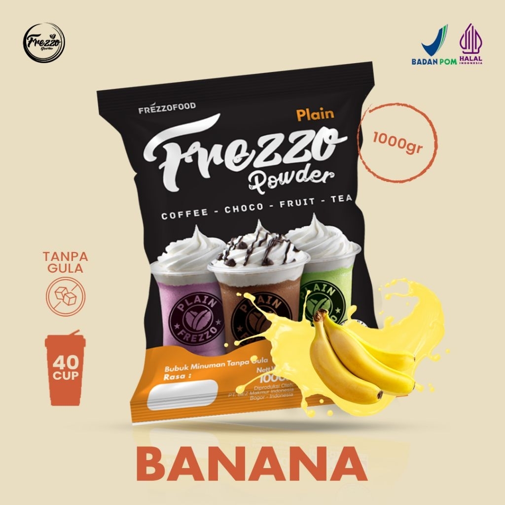 

Bubuk Minuman Rasa Banana Plain Frezzo 1kg/ Minuman Murah dan Enak Frezzo Plain