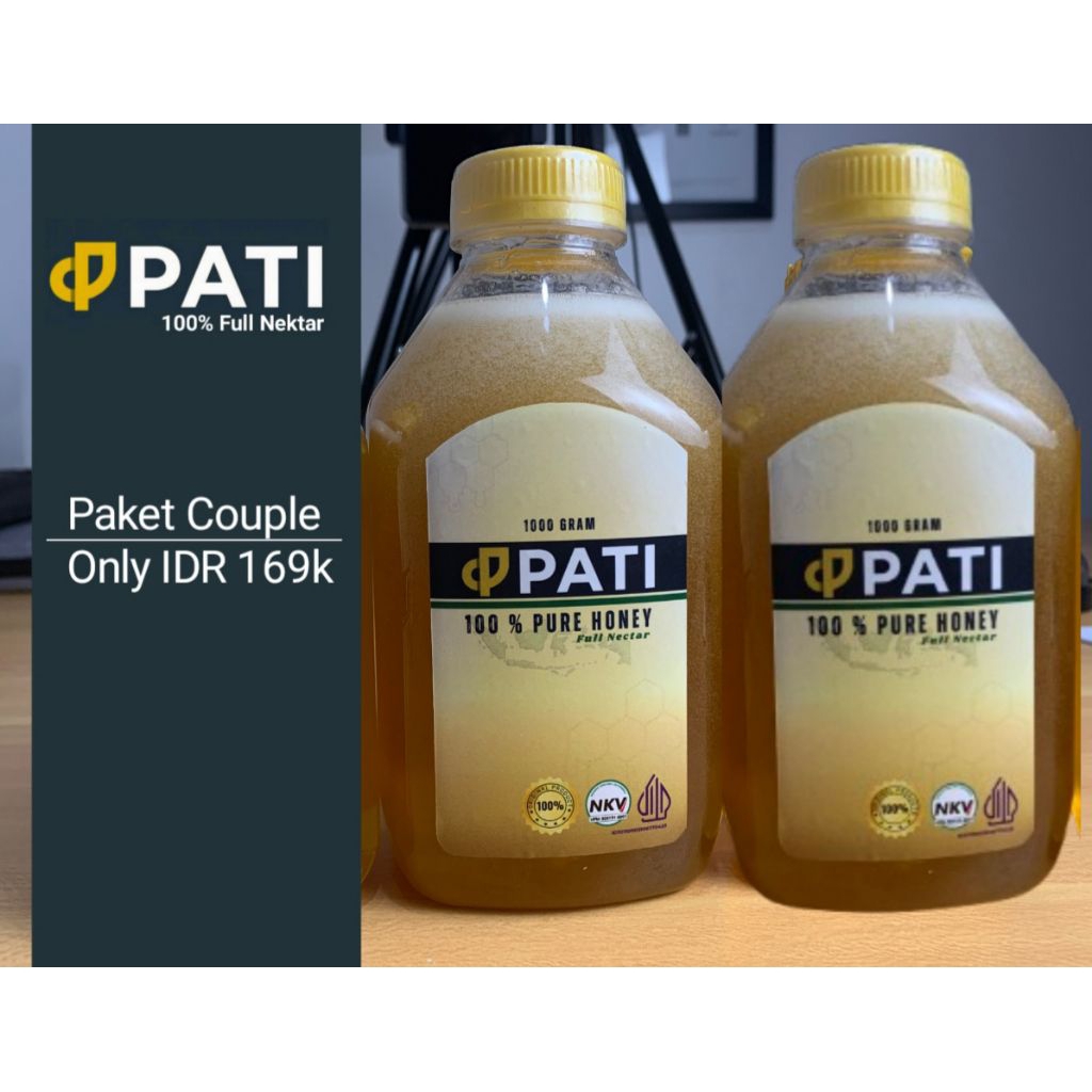 MADU PATI Paket Couple 2 botol kemasan 1 kg - madu murni 100% asli tanpa campuran