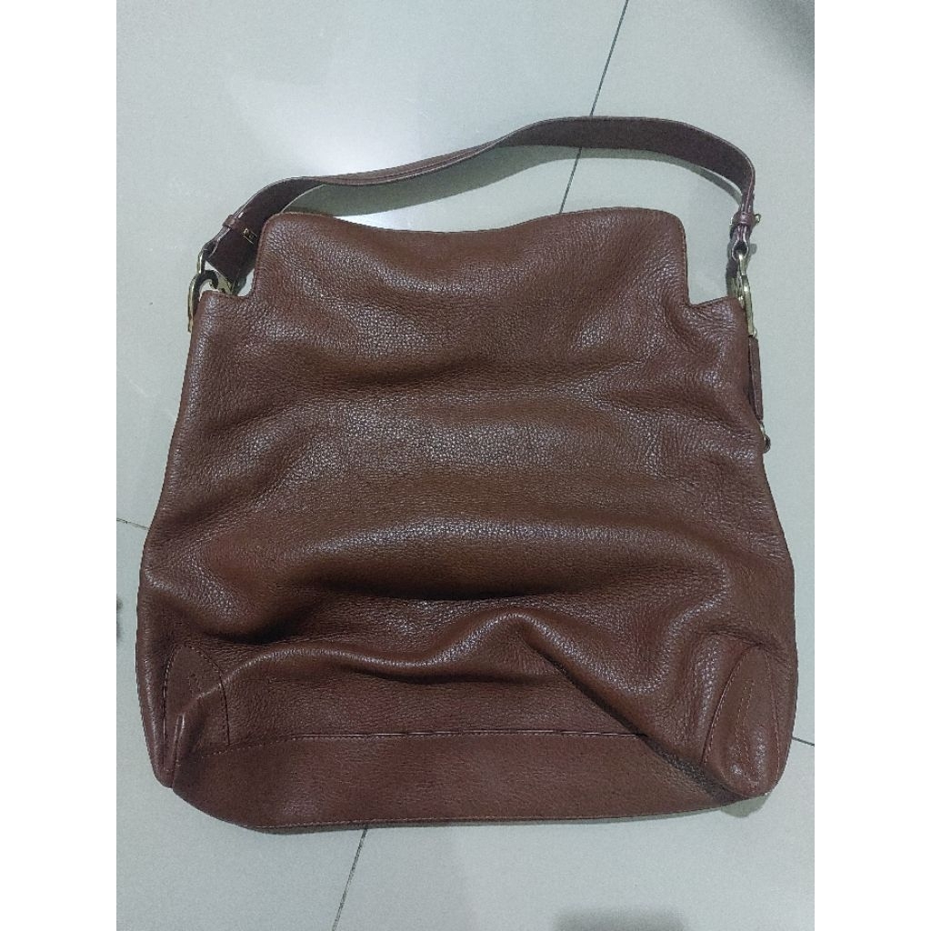 Preloved Tas Brown Leather Aigner Tote bag