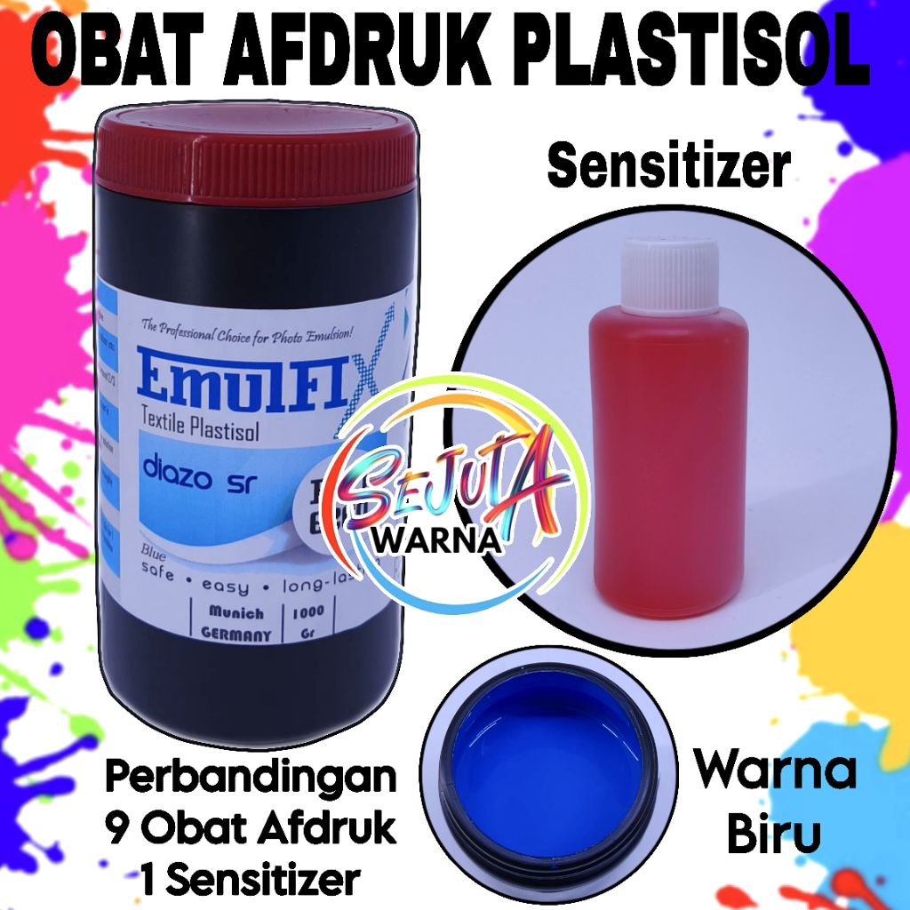 

EMULFIX OBAT AFDRUK TINTA PLASTISOL BLUE 1 KG SET SENSITIZER