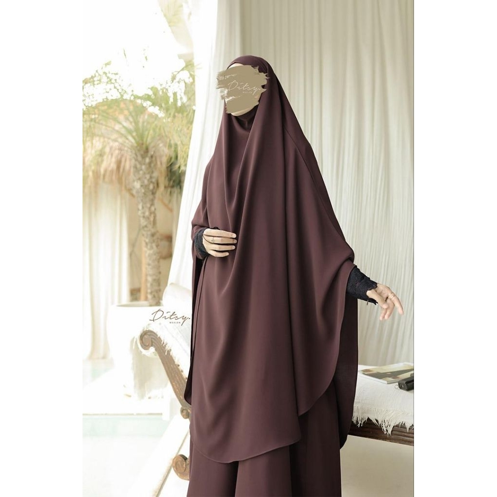 French Khimar Shaiza Brunette by Ditsy Moslem
