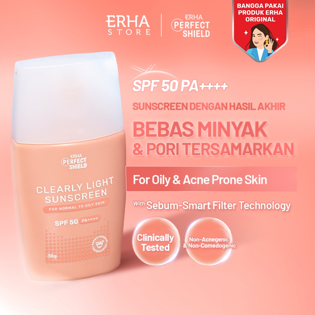 ERHA Perfect Shield Clearly Light Sunscreen SPF50/PA++++ - Sunscreen Kulit Berminyak