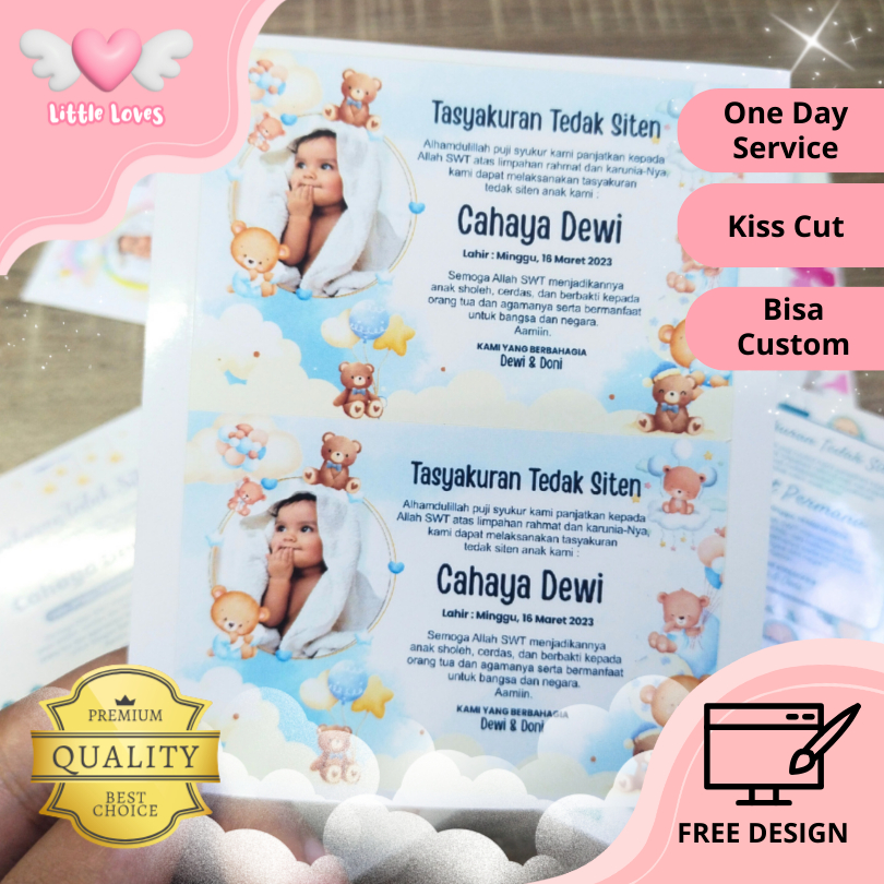 

Kartu/Stiker Tasyakuran Tedak Siten, Turun Tanah, Tedhak Siten