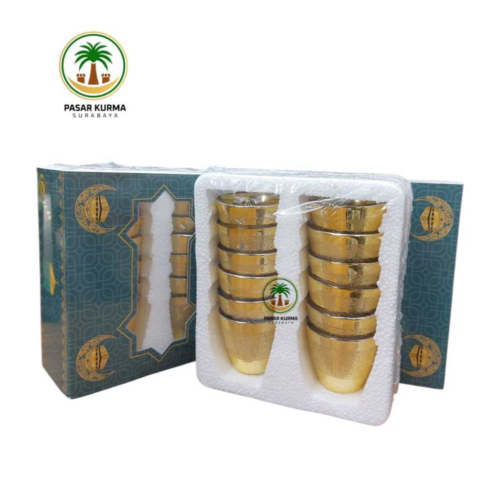 Gelas Cucing Emas / Gelas Air ZamZam isi 12 / OlehOleh Haji