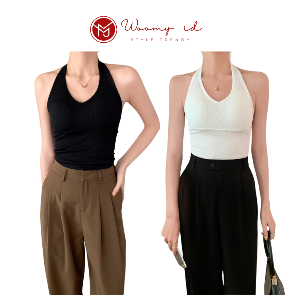 Woomy - BR183 Tank Top Wanita Korean Sexy Tanpa Kawat Tanktop Premium Import