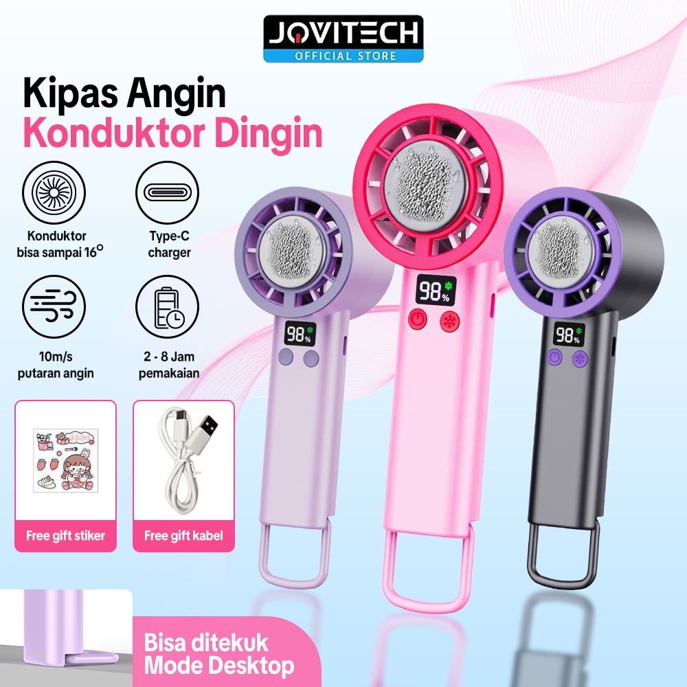 Jovitech Kipas AC 16° FN52 Pro Kipas Turbo Type-C port LED Display Speed 100 Turbo Fan Kipas Genggam