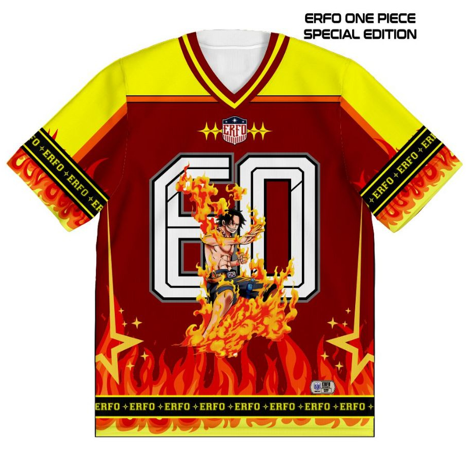 Jersey Anime One Piece Ace No. 60 - Kaos Full Print Manga Pria Wanita (ERFO Special Edition)