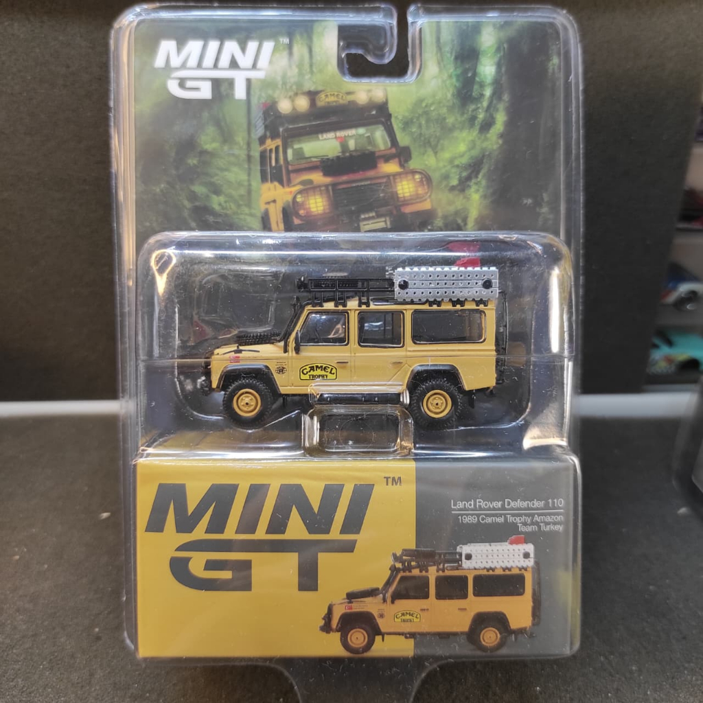 Mini GT 856 Blister Land Rover Defender 110 1989 Camel Trophy Amazon Team Turkey