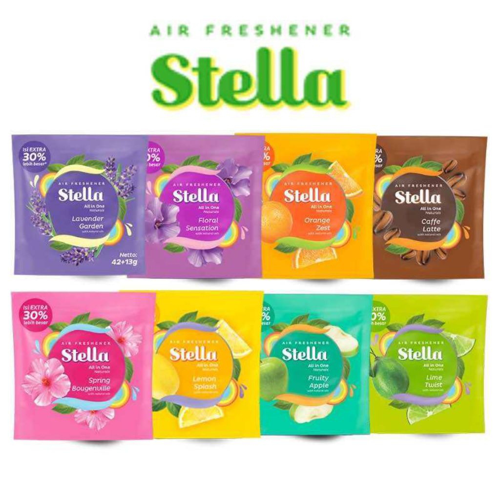 Stella Pengharum Ruangan Gantung Stella All In One 42+13gr Aromaterapi Lavender Garden Floral Sensat