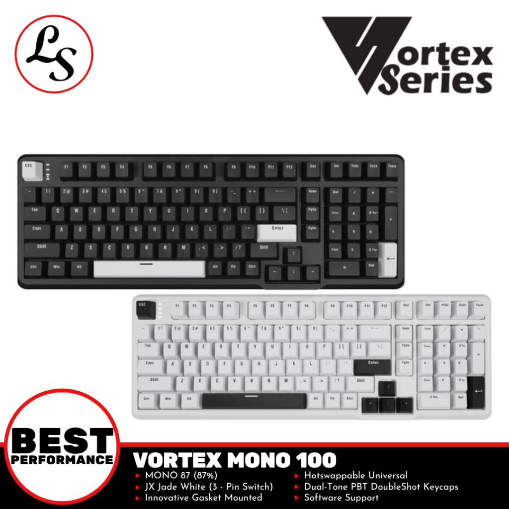 VORTEXSERIES GAMING KEYBOARD Vortex Mono Series 100 Fasket Mount Hotswappable Universal