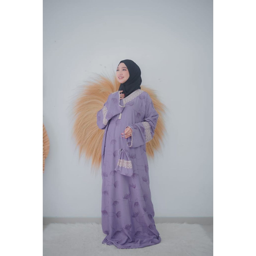 POLOLINEN BORDIR SIZE XL DEWASA mukena abaya sholat terbaru 354 by Jihan salsa
