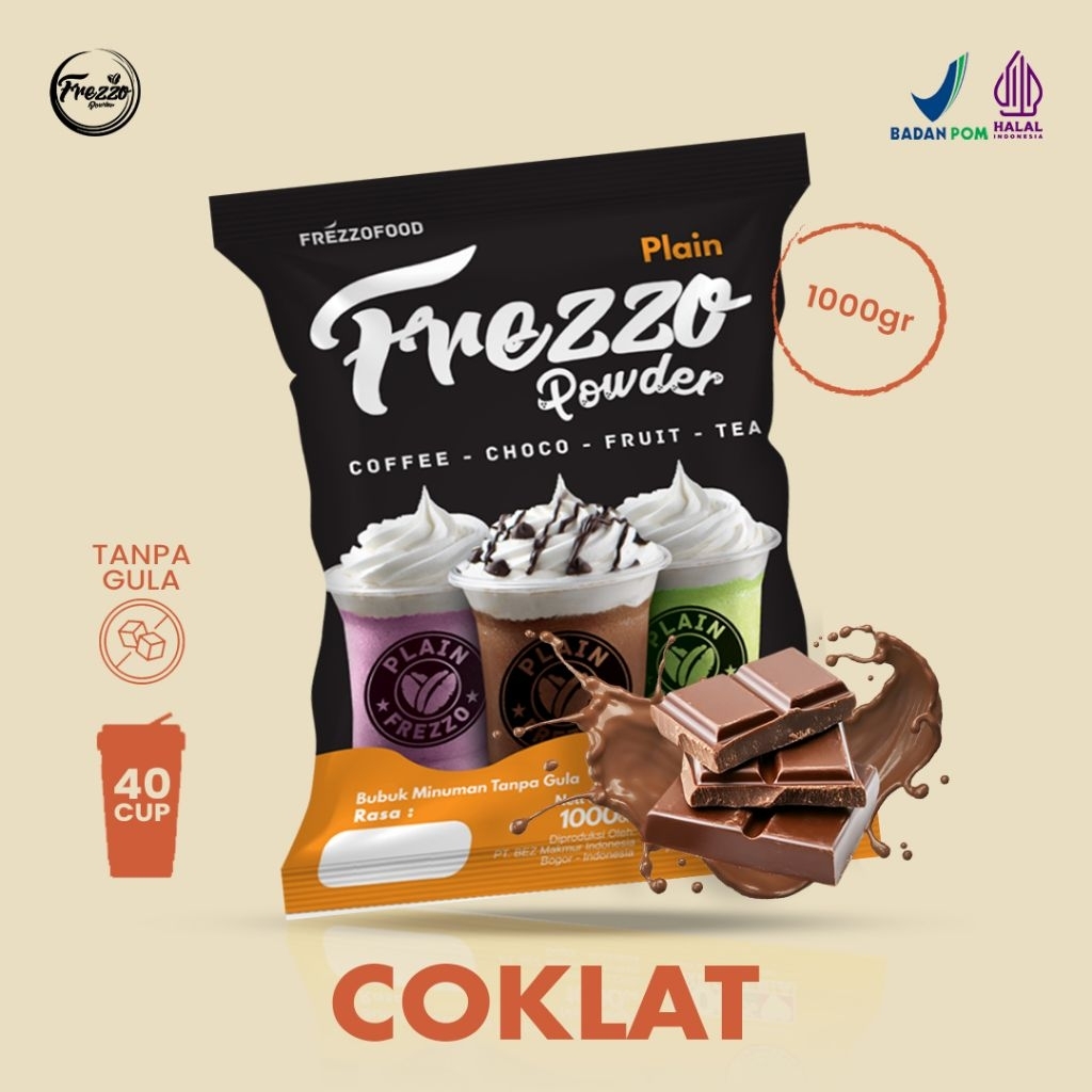 Bubuk Minuman Rasa Coklat Plain Frezzo 1kg / Minuman Murah dan Enak Frezzo Plain
