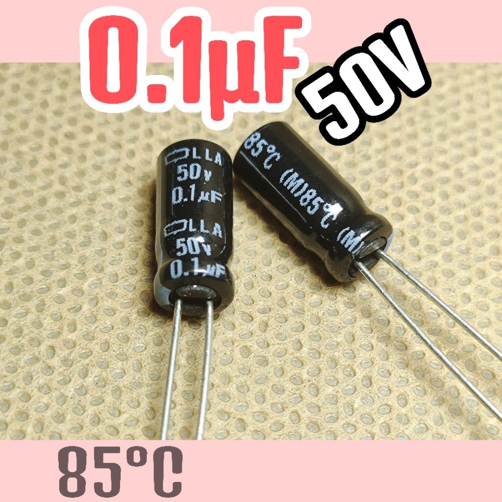 Kapasitor capasitor elko elco 50v 0.1uf 0,1uF 50v 0,1 uf 0.1uF 50v 50 volt ORIGINAL