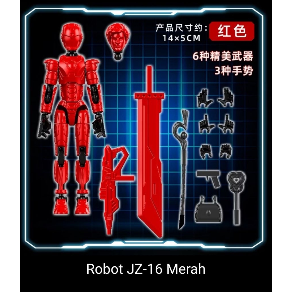 Mainan Action figure Dummy 13 Robot Iron man dengan artikulasi sendi dan Full Senjata warna merah