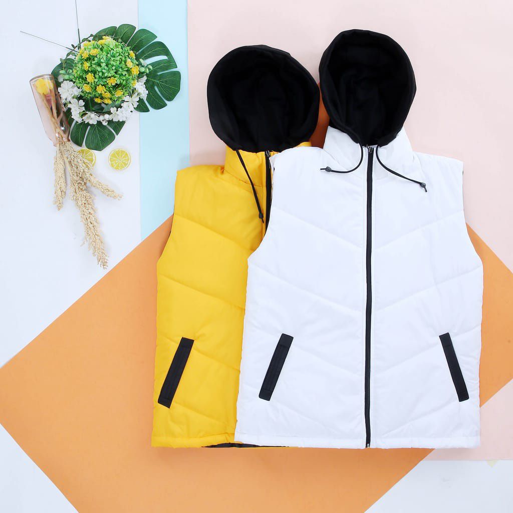 Rompi Vest Polos Outdoor Rompi Hoodie Anti Angin