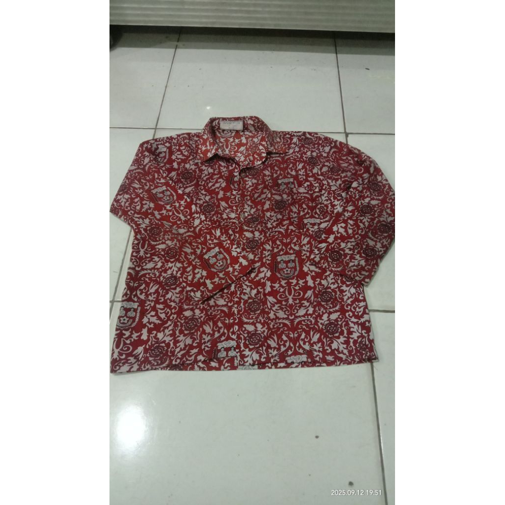 baju batik anak sekolah SD pringsewu Lampung  baju batik panjang