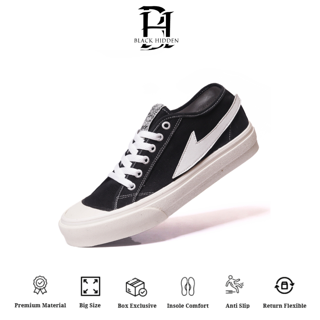 Black Hidden Pluto - Sepatu Sneakers Pria Wanita Sepatu Sekolah Kuliah Big Size